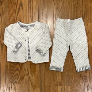 Janie & Jack White Quilted Baby Outfit Set 3-6M